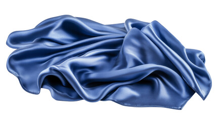 Poster - Blue silk cloth flows beautifully on isolated transparent background