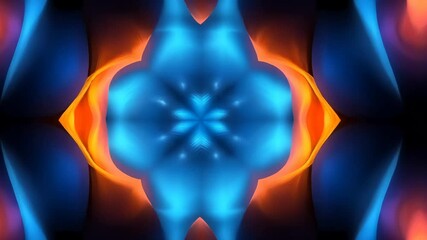 Aufkleber - Abstract symmetrical pattern with vibrant blue and orange colors
