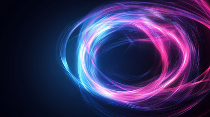 Poster - dynamic swirling colors create a vibrant abstract design with blue and pink tones on a dark backgrou