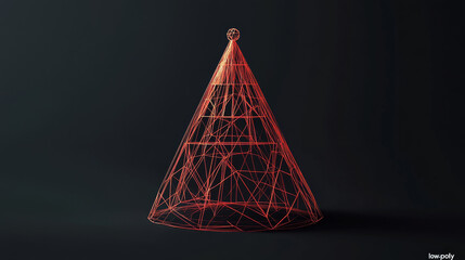Poster - a hologram of a bell. notifications of polygons, triangles of points, and lines. the bell is a low-p