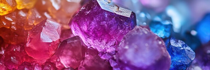 Aufkleber - Vibrant multicolored crystals close-up.