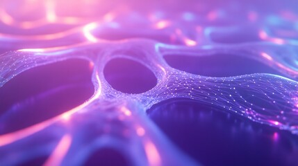 Aufkleber - Abstract glowing network with pink and blue nodes.
