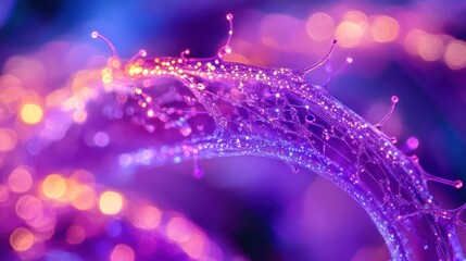 Aufkleber - Abstract purple and orange liquid splash with bokeh background.