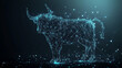 © Best_Seller - Hologram bull. Bull made of polygons, triangles, dots, and lines. Low-poly bull structure of connections. Technology concept vector.