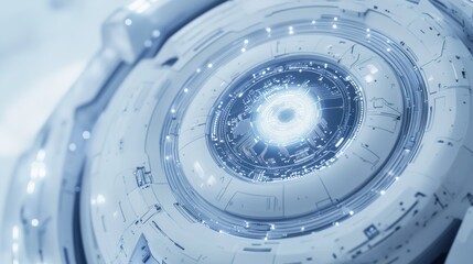 Poster - Close-up of a futuristic, glowing, technological orb.