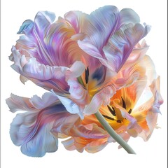 Wall Mural - A flower with a purple and orange center and pink petals