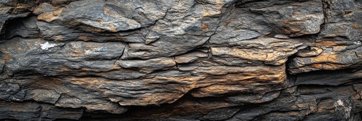 Poster - Rough, textured rock face with dark gray and brown tones.