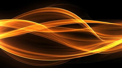 Poster - Dynamic abstract orange and black light waves, glowing lines in motion. Energy and movement concept
