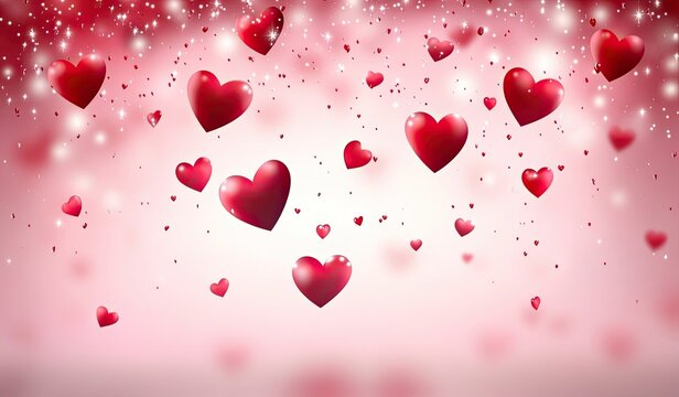 Glowing  heart with multiple hearts in background representing love and affection
