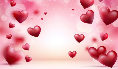 Leinwandbilder - Glowing  heart with multiple hearts in background representing love and affection
