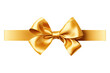 © SvetaArt - Gold bow and ribbon shiny satin for invitation, greeting card