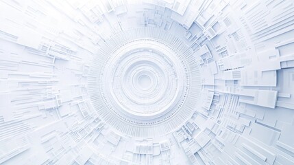 Aufkleber - Abstract white technological circular design.