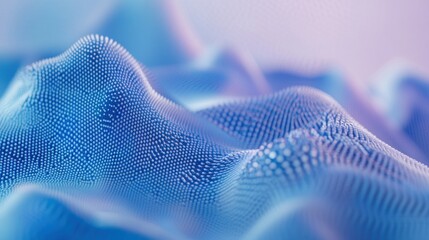 Aufkleber - Abstract blue digital landscape, textured surface with soft light and undulating hills.