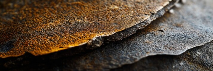 Poster - Close-up of layered, textured, rusty, earthy tones, geological formation.