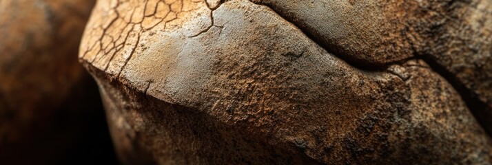 Leinwandbilder - Close-up of cracked, aged, dark brown wood texture.