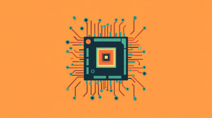Poster - microprocessor icon. the microprocessor chipset is isolated on a light background. vector illustrati