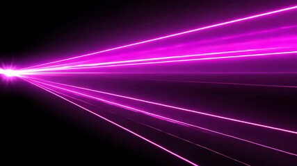 Poster - Vibrant pink laser beams illuminating a dark space, creating a striking visual effect
