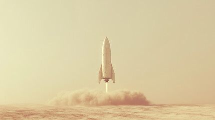 Poster - Rocket. A spaceship isolated on a light background. Vector illustration