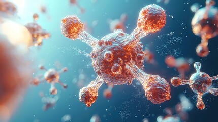 Poster - Atomic science molecular concept, intricate design showcasing atomic structures, vibrant colors representing energy interactions, emphasizing the complexity of molecular relationships.