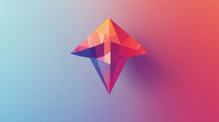 Poster - Hologram download button. The download button consists of polygons, triangles of points and lines. The download button is a low-poly connection structure. Technology concept vector.