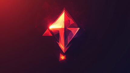 Poster - Hologram download button. The download button consists of polygons, triangles of points and lines. The download button is a low-poly connection structure. Technology concept vector.