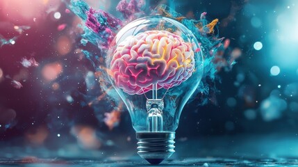 Aufkleber - Creative brainstorming ideas for innovation modern office digital artwork futuristic setting abstract viewpoint