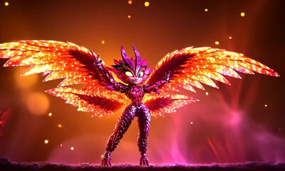 Poster - Glowing fantasy creature with large, sparkling wings.