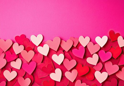 Red Paper Heart on White background. Valentine's day background