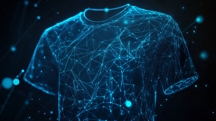 Poster - hologram undershirt. a undershirt made of polygons, triangles of points and lines. undershirt icon l
