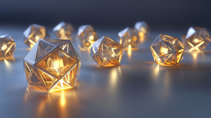 Poster - Hologram diamond. A diamond made of polygons, triangles of points and lines. Gemstones are low poly compound structure. The technology concept.