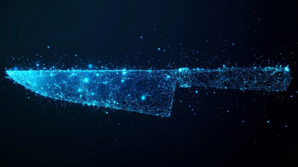 Poster - a hologram of cleaver. cleaver made of polygons, triangles of points and lines. cleaver icon is a lo