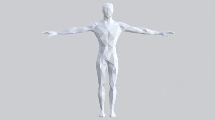 Poster - a hologram of a human icon. a human icon made of polygons, triangles of dots and lines. the human ic