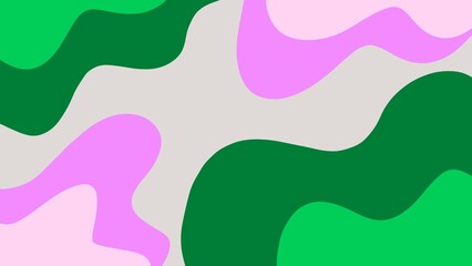 Wall Mural - Aesthetic abstract background of green and pink waves