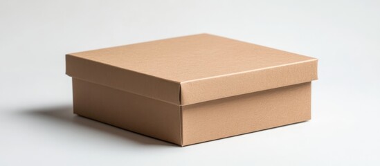 Poster - Sealed empty gift box on a white background ideal for presentations and packaging concepts
