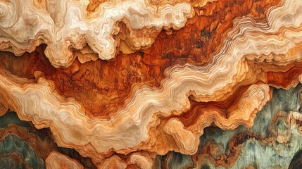 Poster - Vibrant swirling patterns of natural wood bark showcasing rich textures and colors ideal for backgrounds or design elements.