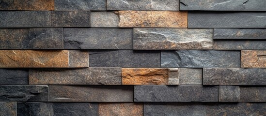 Poster - Textured stone wall background featuring natural hues perfect for rustic themed interior or exterior design projects