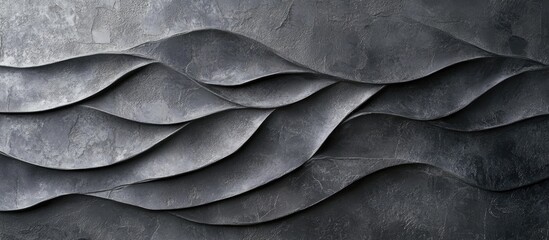 Poster - Textured gray cement wall with undulating patterns suitable for contemporary industrial design and architectural applications
