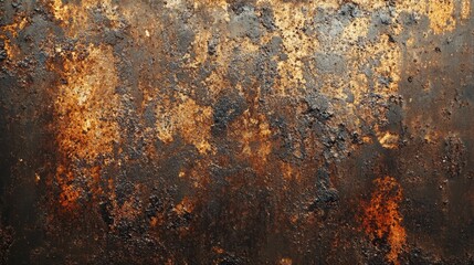 Poster - Rusty iron door texture with weathered patina and corrosion highlights for industrial design and vintage aesthetic.