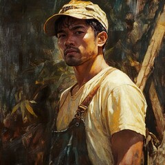 Poster - Portrait of a Man in the Sunlit Outdoors