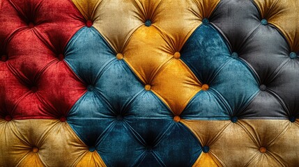 Poster - Colorful tufted upholstery fabric texture ideal for furniture design and textile industry applications.