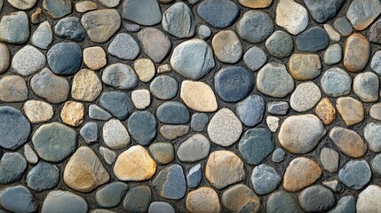 Poster - Cobblestone pavement texture featuring varied colors and shapes for backgrounds and design applications