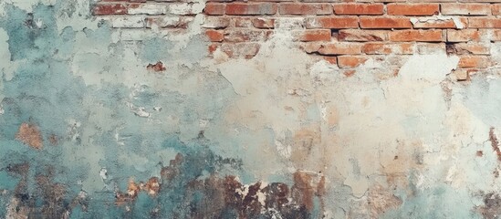 Poster - Textured brick wall background with peeling paint suitable for contemporary design projects and artistic cover pages