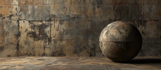 Poster - textured wall and spherical object creating a dramatic backdrop for artistic and creative projects s
