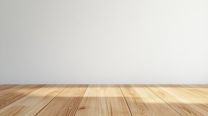 Poster - Wooden floor panel with clean grain texture on a light backdrop ideal for chic interior design concepts and minimalistic space presentations