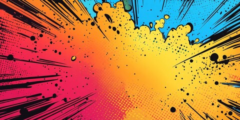 Poster - Colorful explosion of paint and ink creating a vibrant backdrop for creative projects and designs