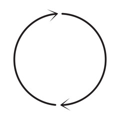 Fototapete - arrow circle icon. round arrow sign. line arrow cycle elements. thin circle arrow.