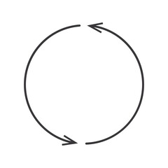 Fototapete - arrow circle icon. round arrow sign. line arrow cycle elements. thin circle arrow.