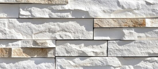 Poster - Textured white brick wall showcasing rustic charm with natural light perfect for interior design and architectural backgrounds
