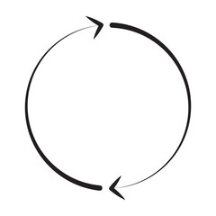 Fototapete - arrow circle icon. round arrow sign. line arrow cycle elements. thin circle arrow.