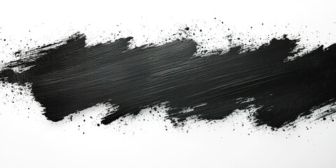 Poster - Bold black paint stroke on white canvas showcasing creative expression in art